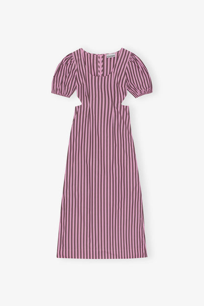 Striped Cotton Cutout Dress