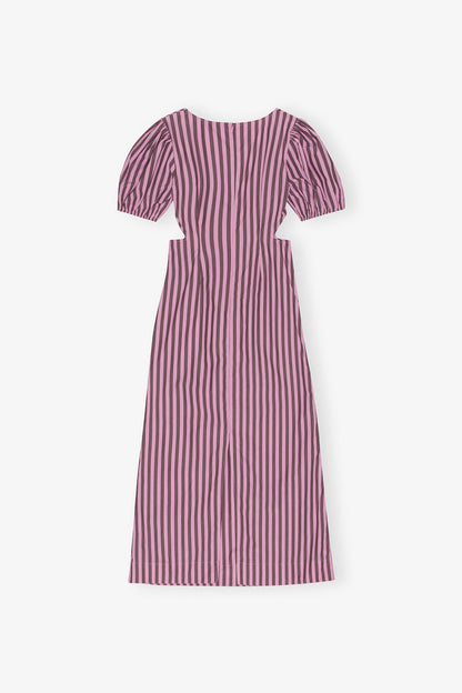 Striped Cotton Cutout Dress