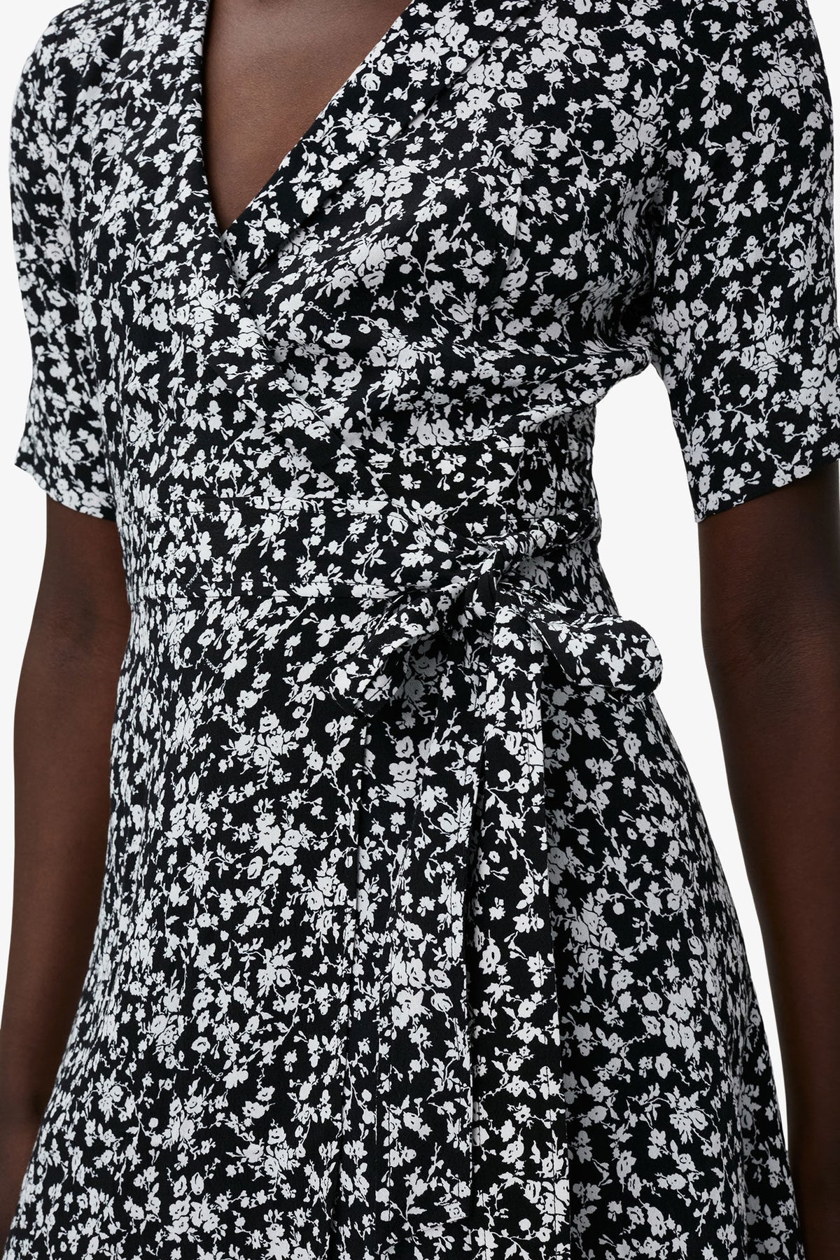 Printed Crepe Wrap Dress
