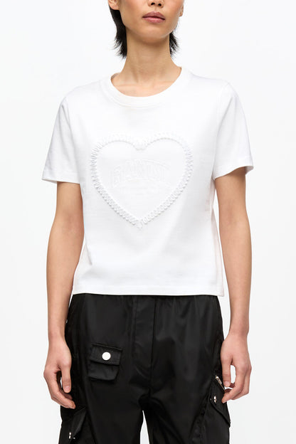 White Cropped Heart T-shirt
