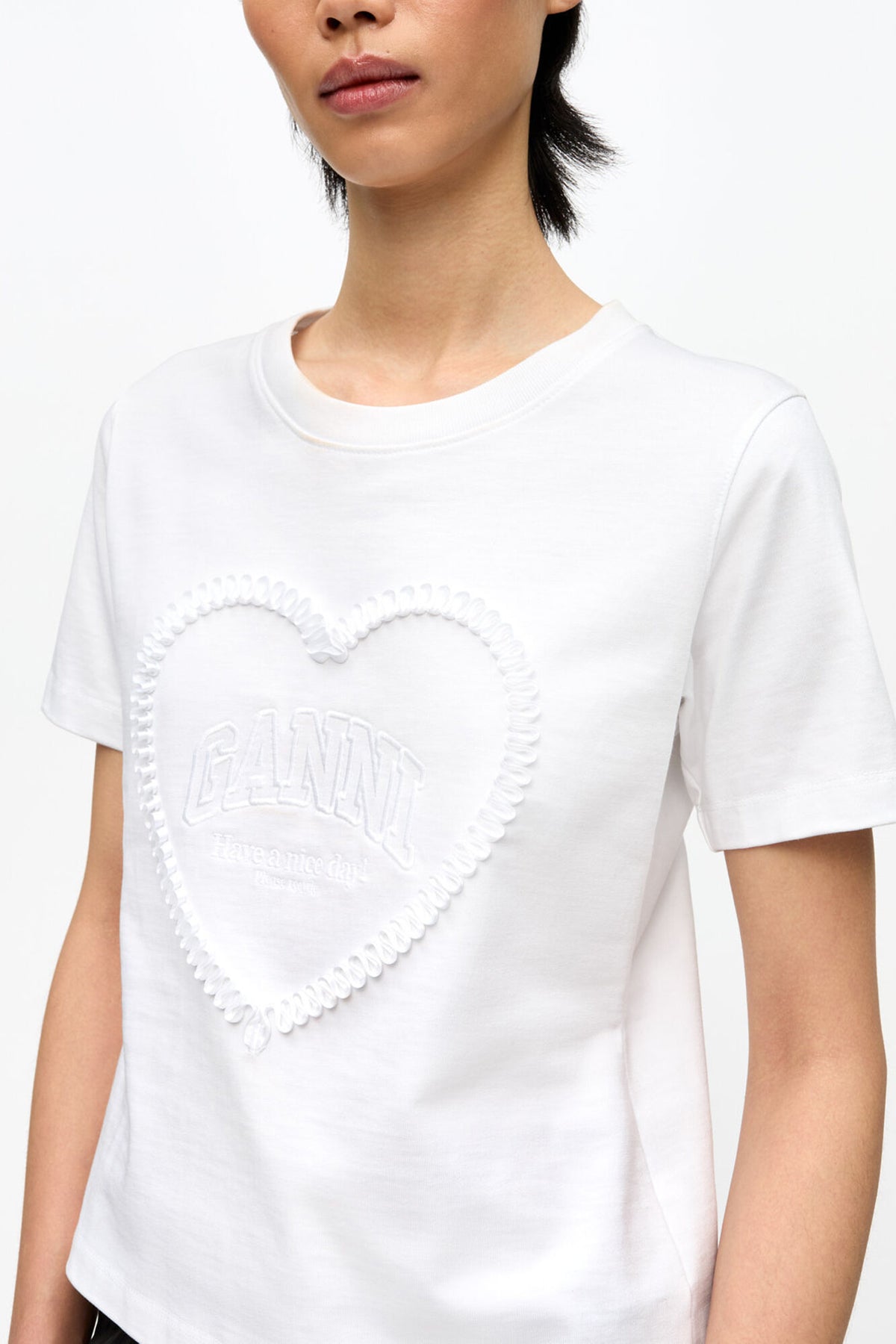 White Cropped Heart T-shirt