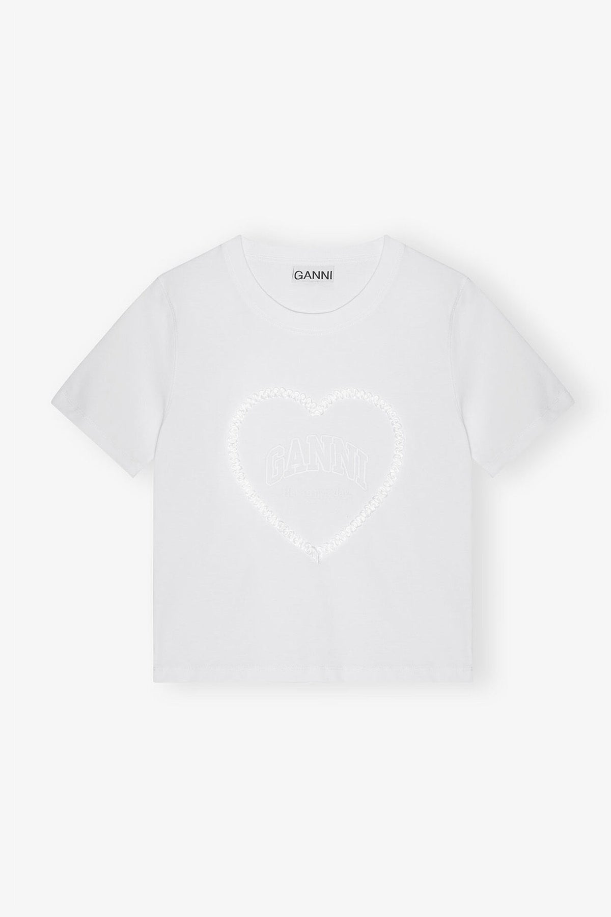 White Cropped Heart T-shirt