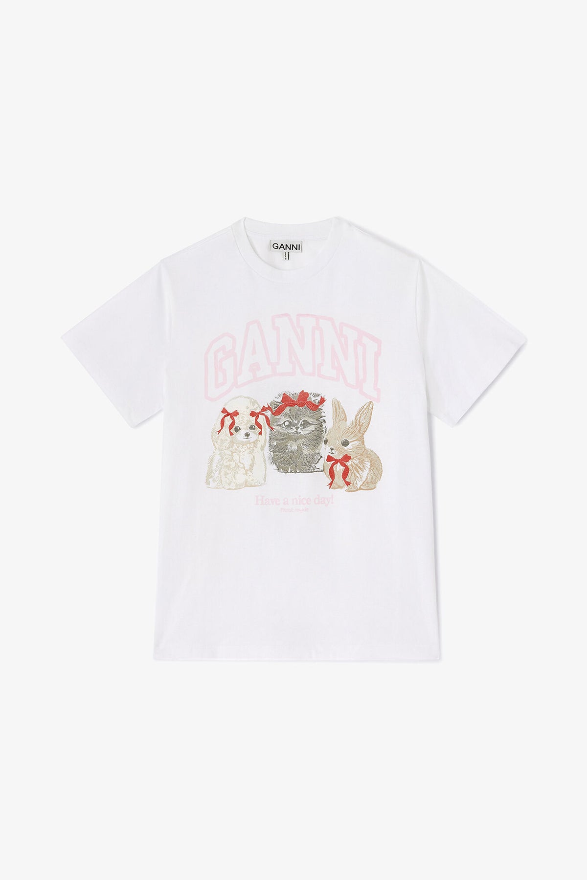 White Animals Print T-shirt