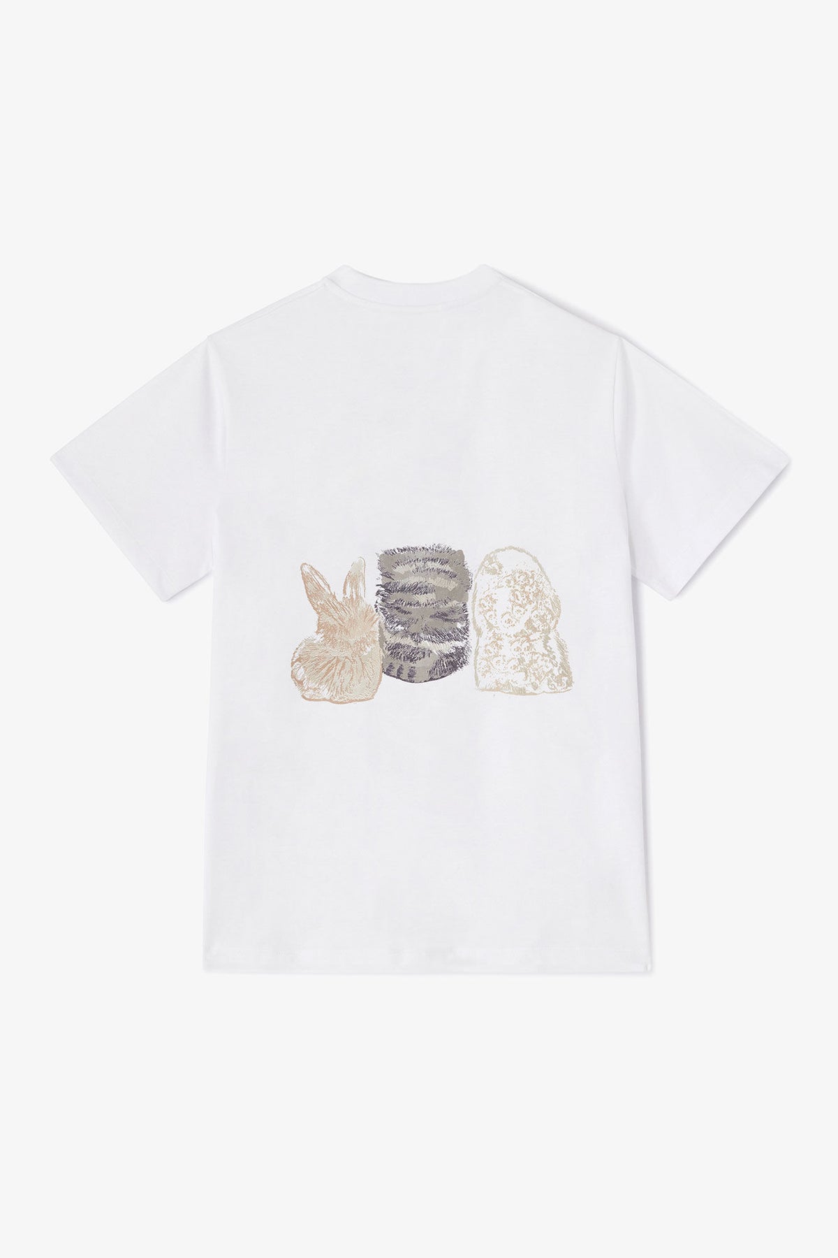White Animals Print T-shirt