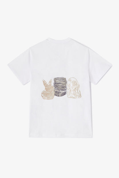 White Animals Print T-shirt