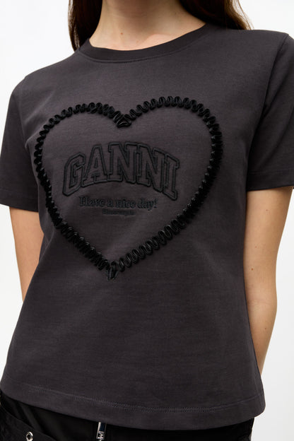 Black Cropped Heart T-shirt