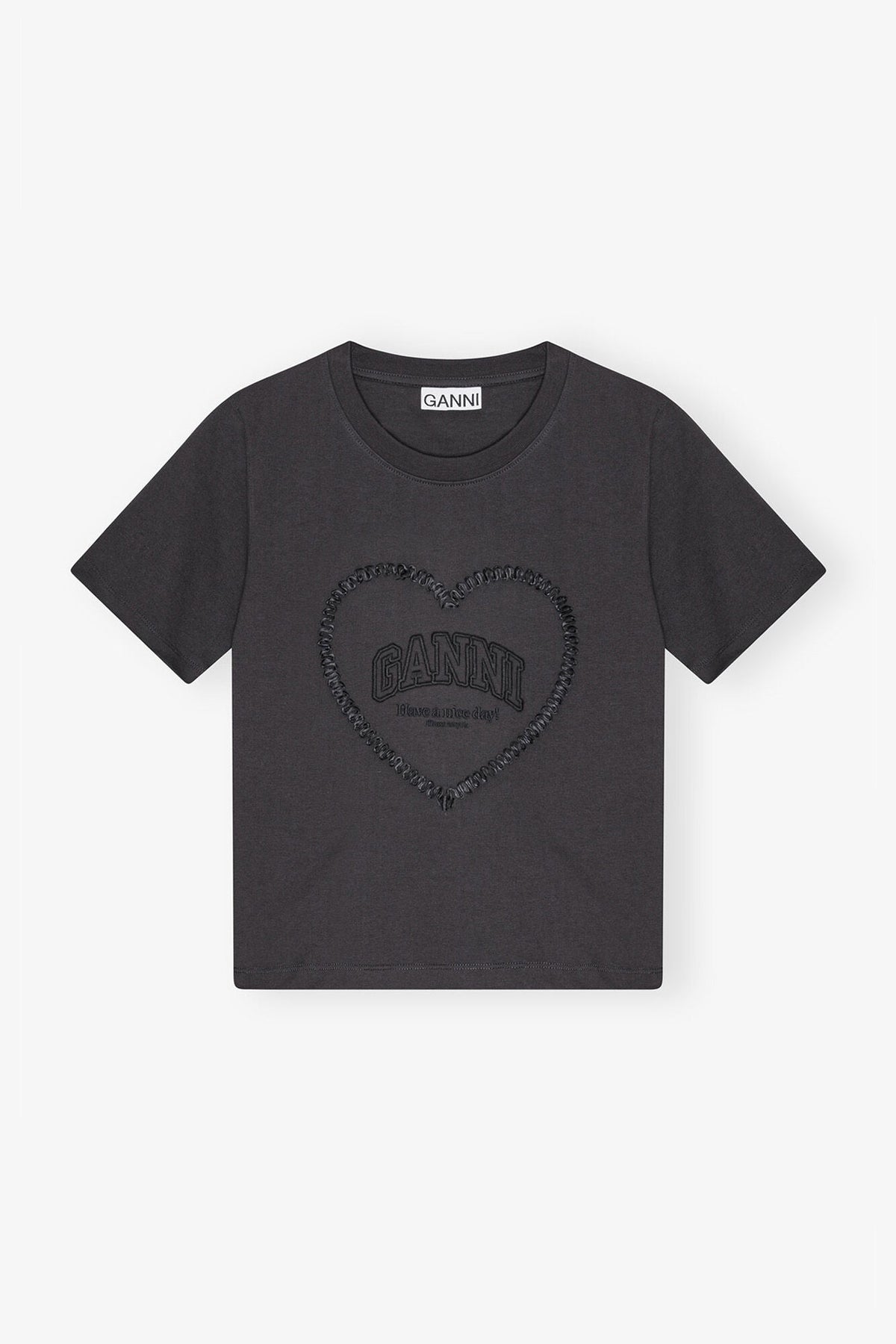 Black Cropped Heart T-shirt