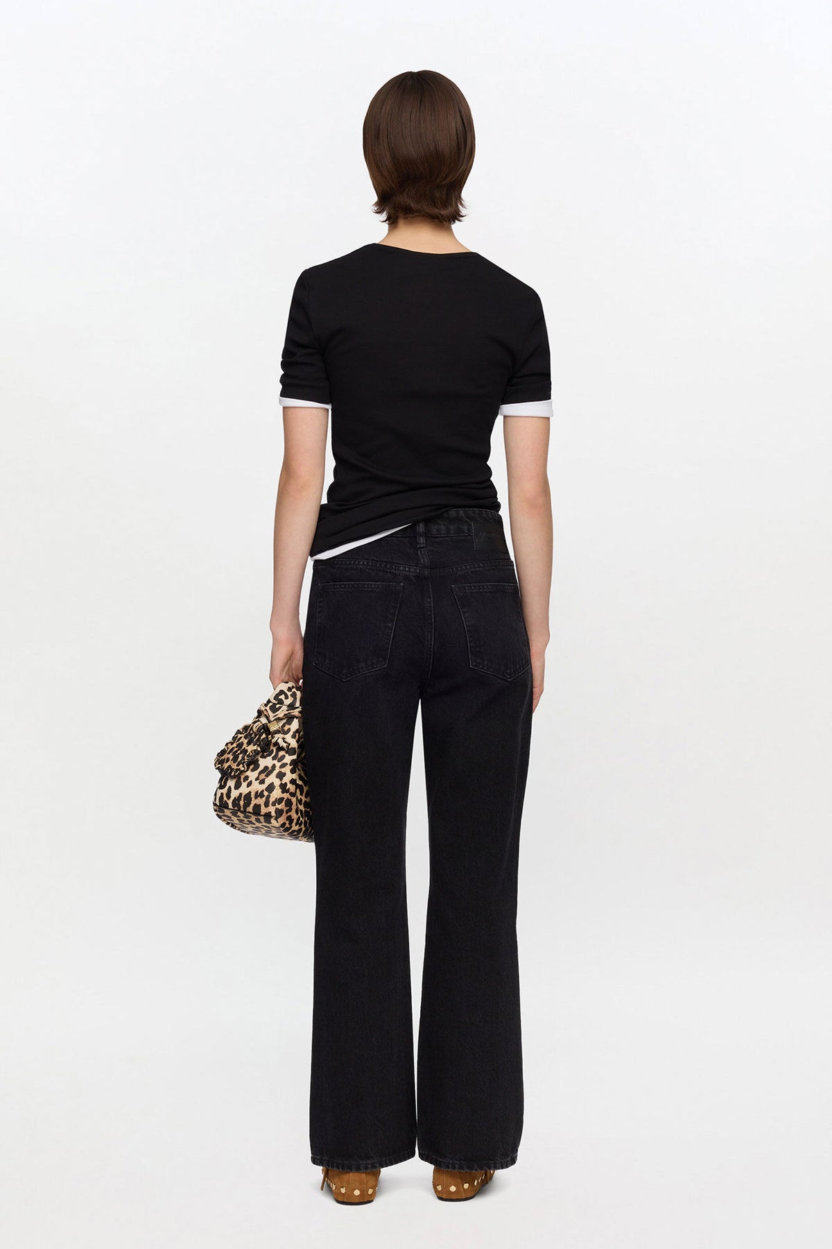 Black Soft Cotton Rib T-Shirt