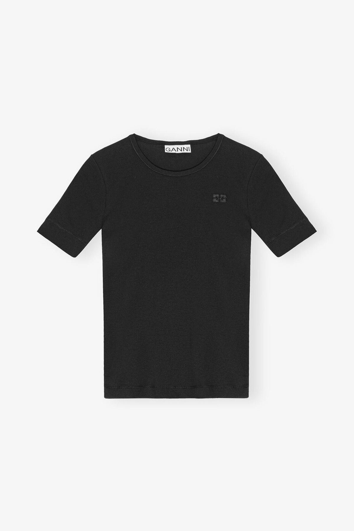 Black Soft Cotton Rib T-Shirt