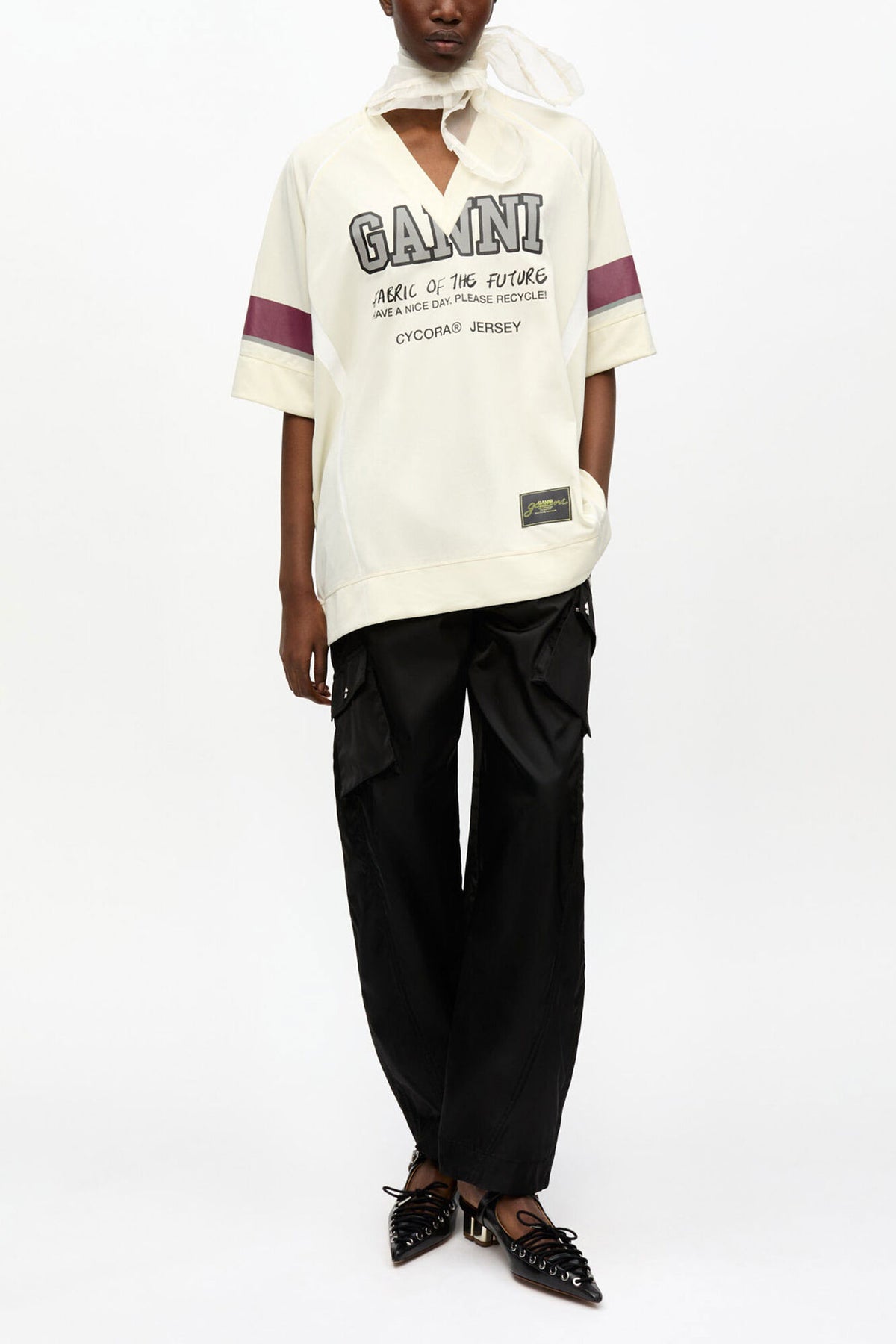 Ivory GANNI League Oversized T-shirt