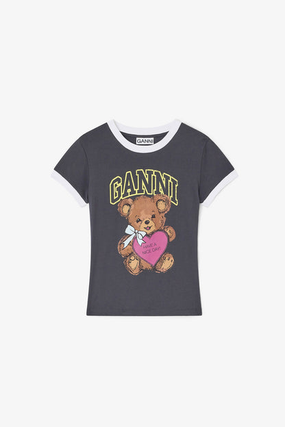Black Cropped Teddy T-shirt