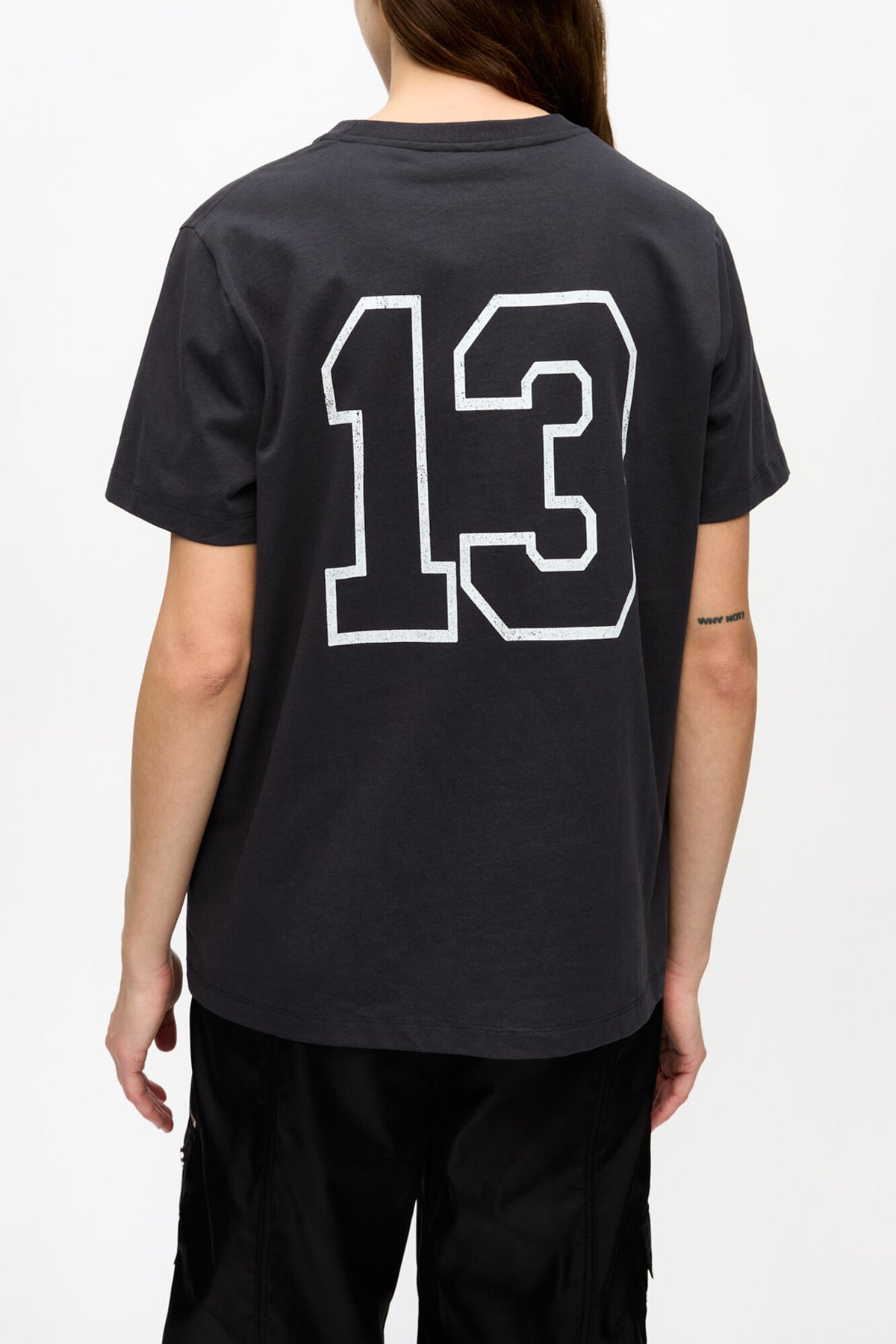 Black Basic Cotton Witch Relaxed T-shirt