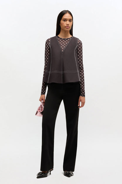 Black Cotton A-line Top