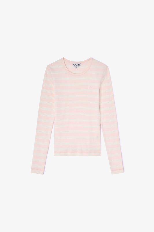 Stripe Rib Long-sleeve