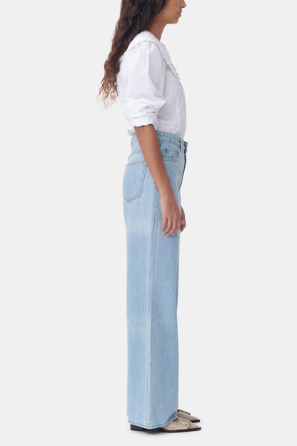 White Frill Collar Poplin Shirt