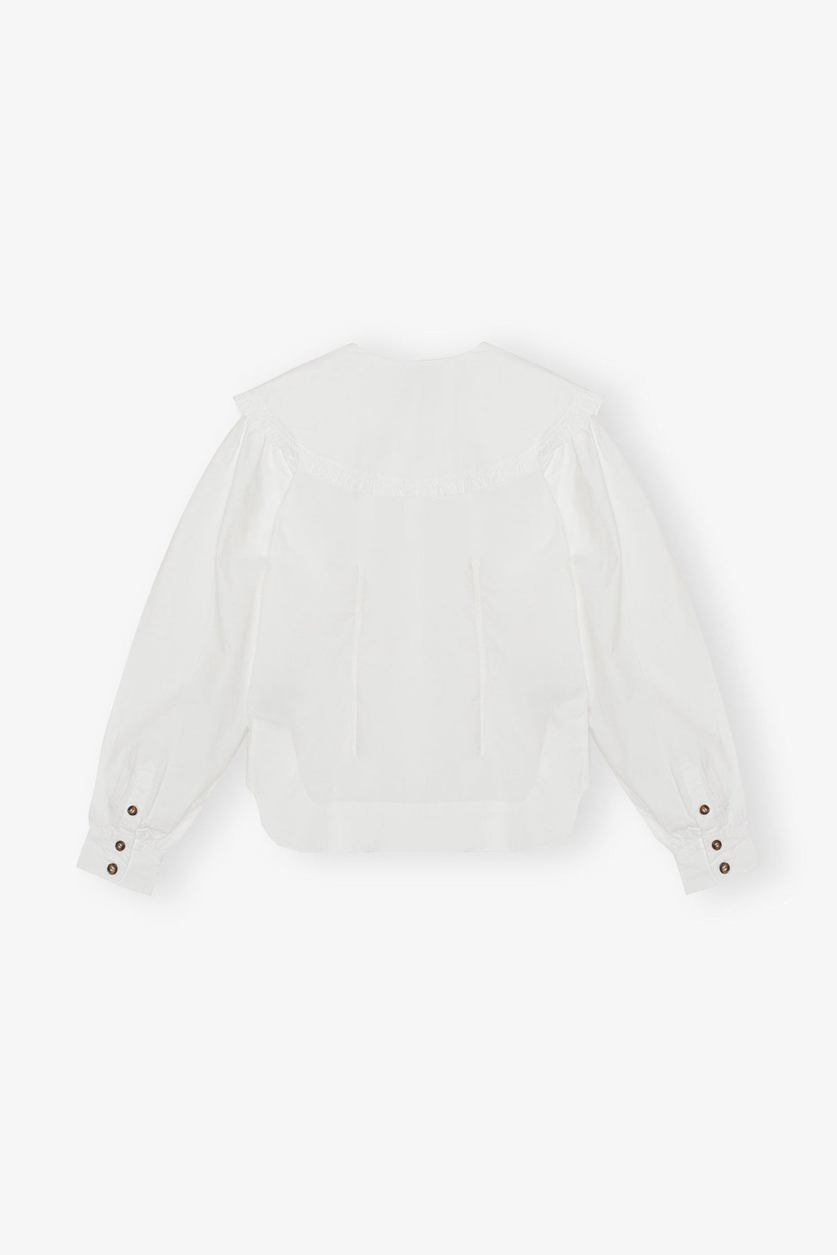 White Frill Collar Poplin Shirt