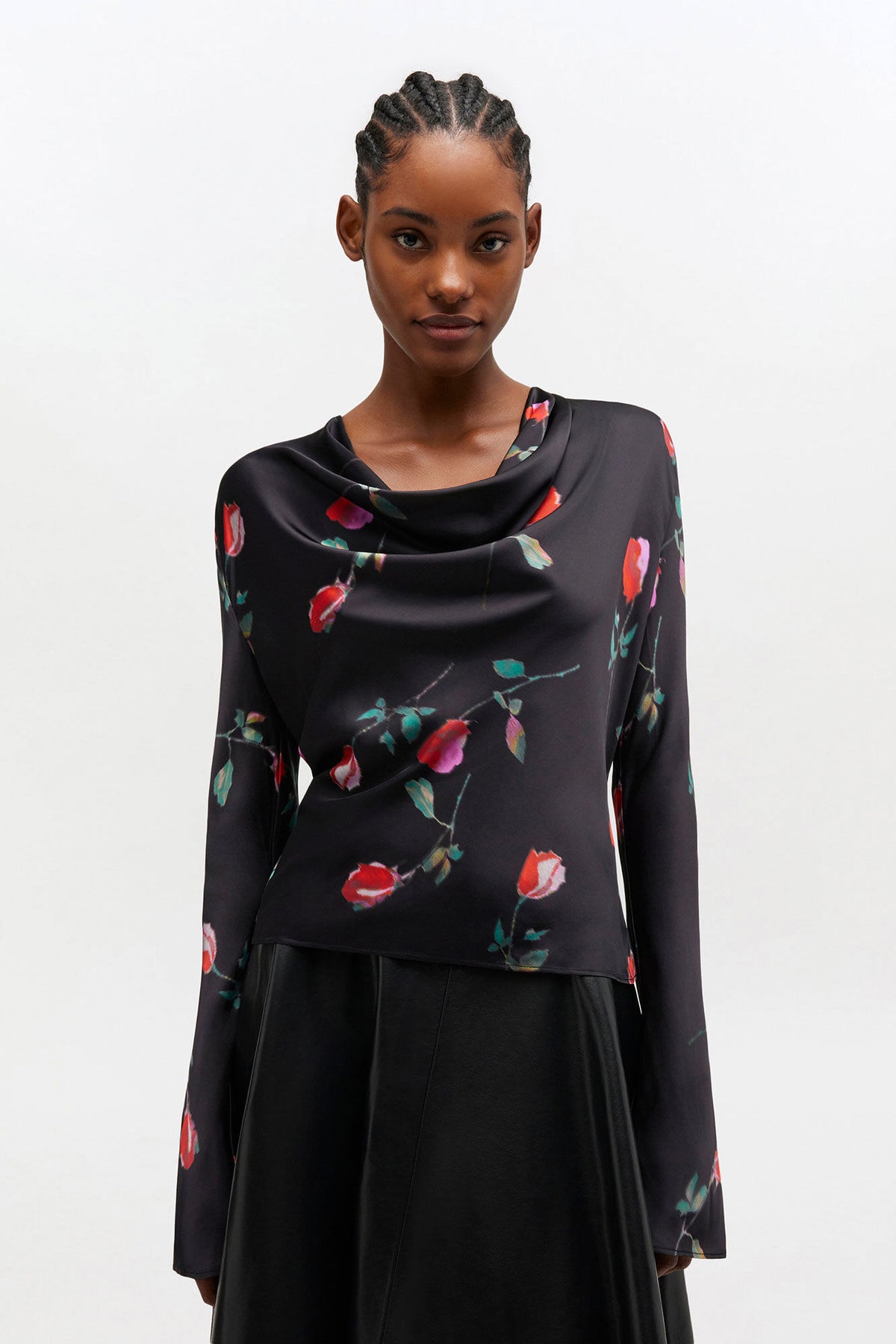 Printed Satin Blouse