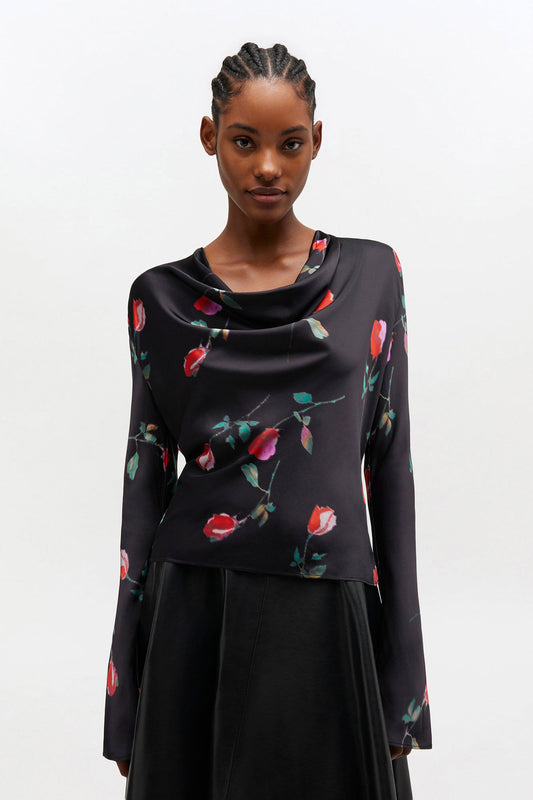 Printed Satin Blouse