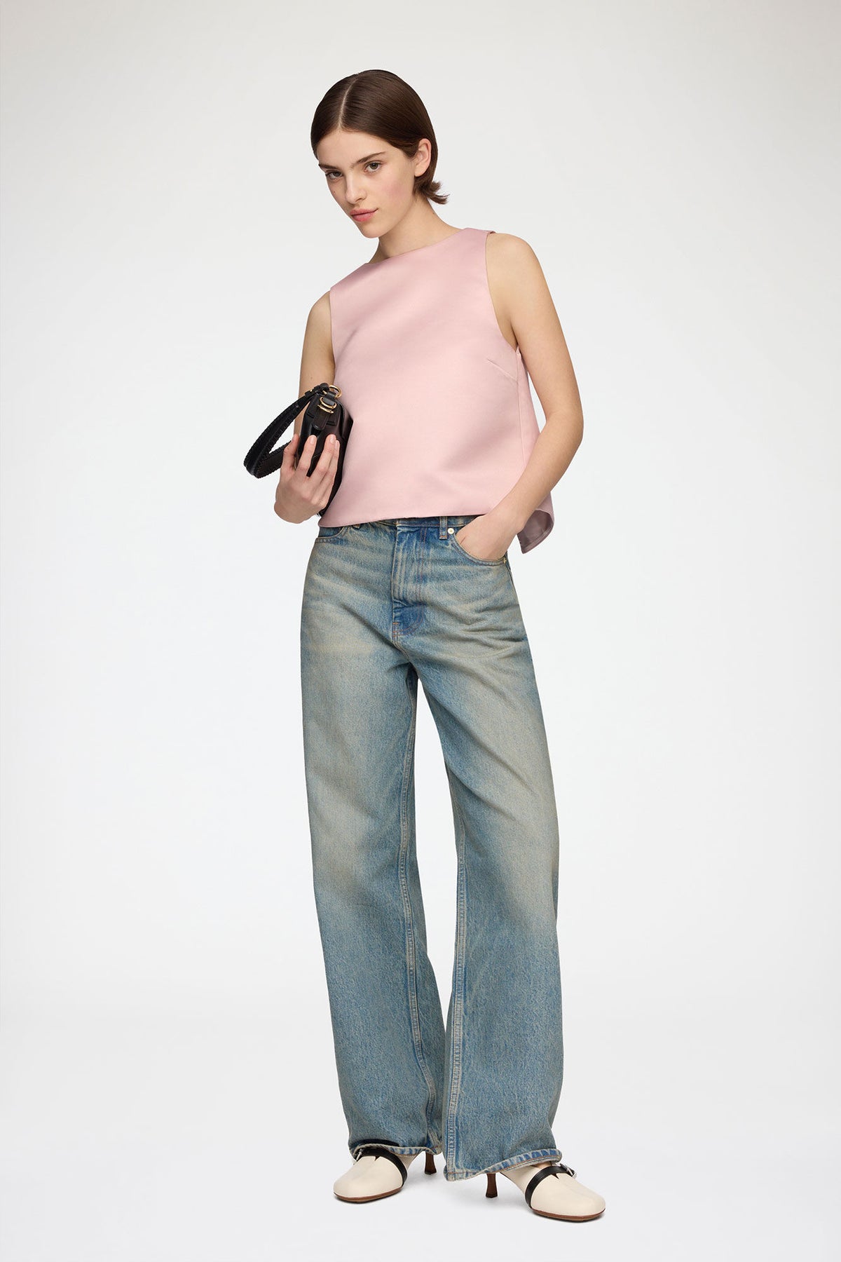 Top in Pink Satin