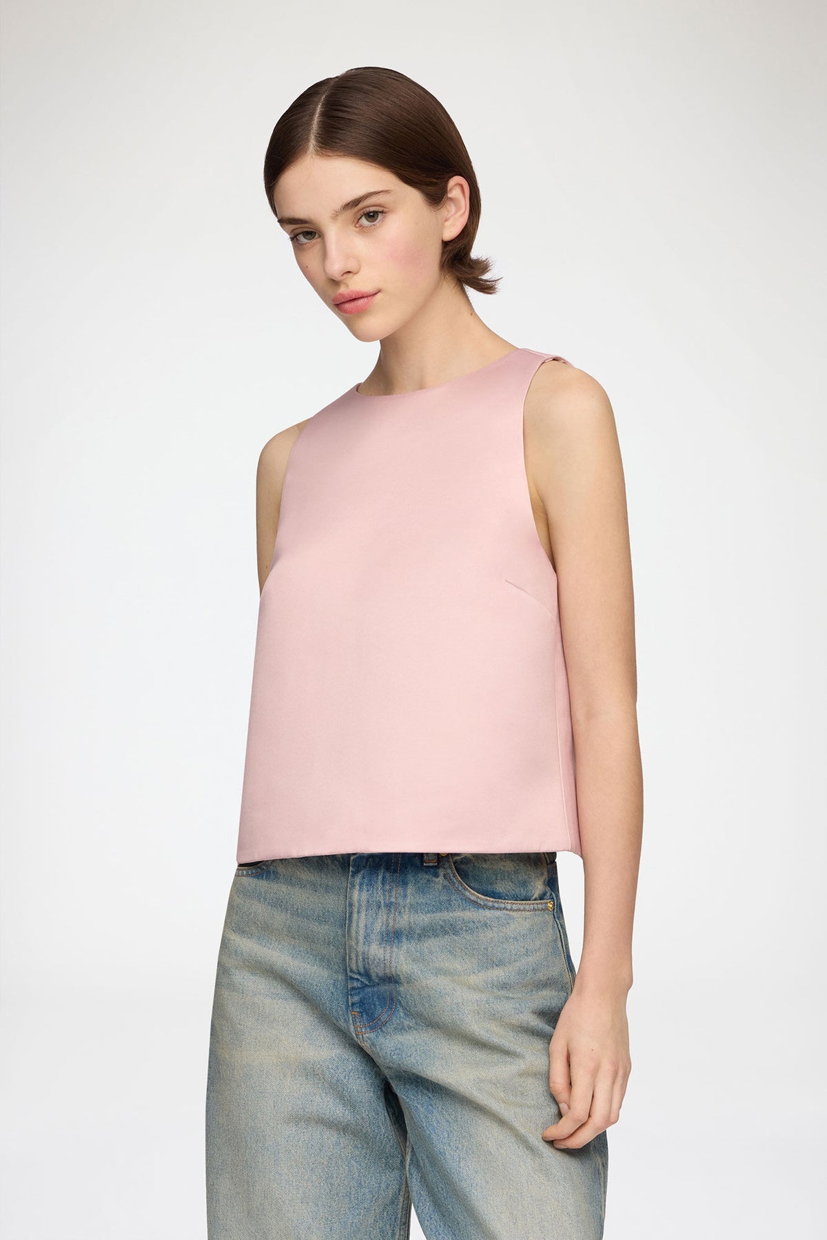 Top in Pink Satin
