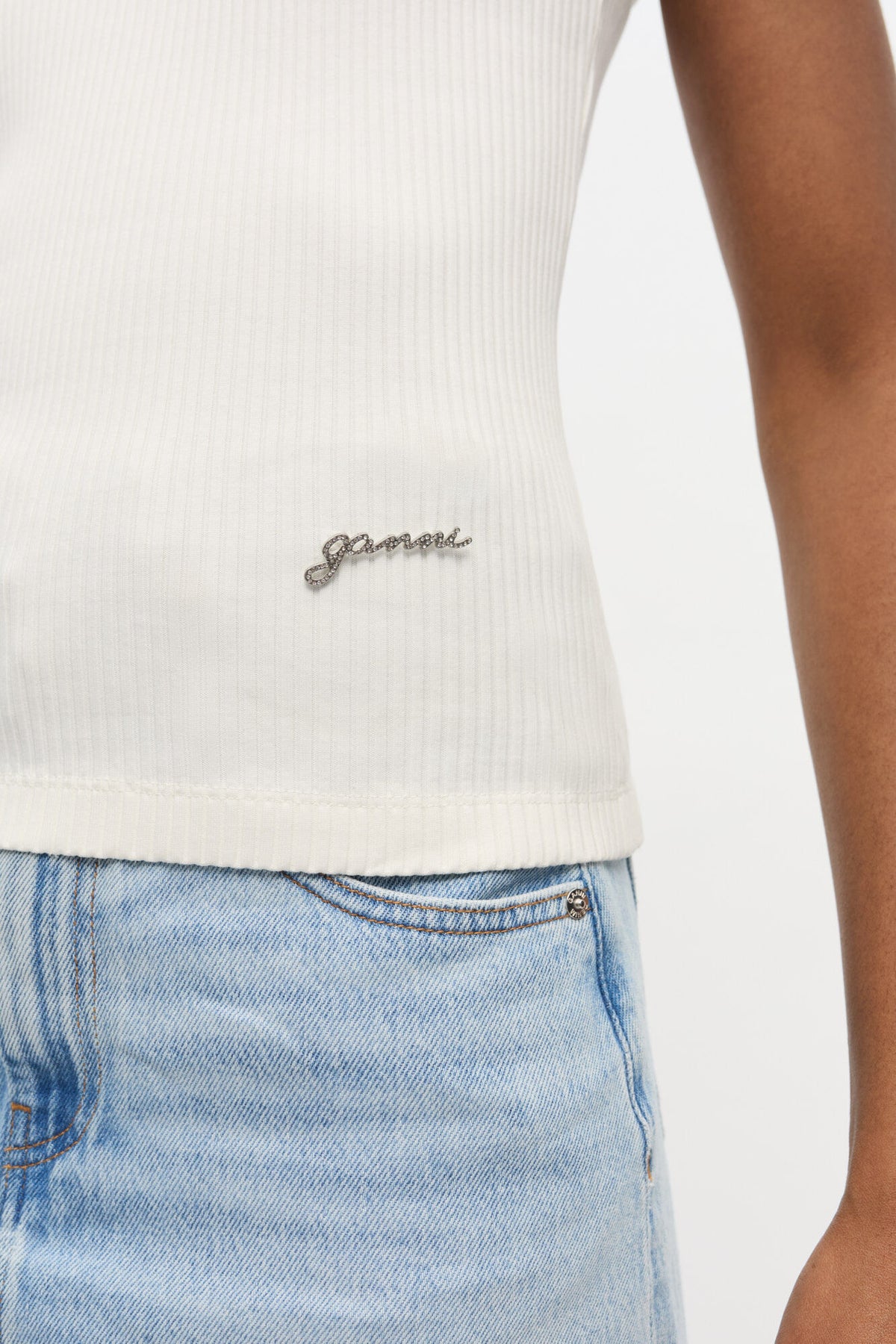 Ivory Ribbed Tank Top