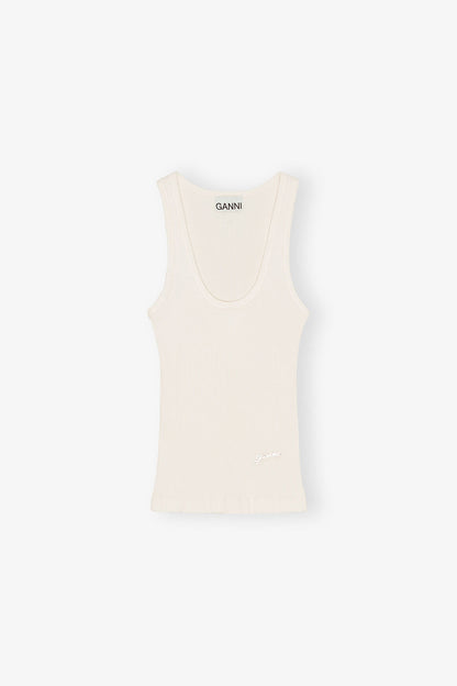 Ivory Ribbed Tank Top