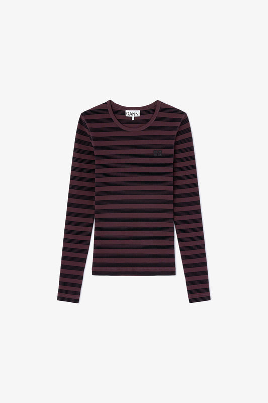 Stripe Rib Long-sleeve