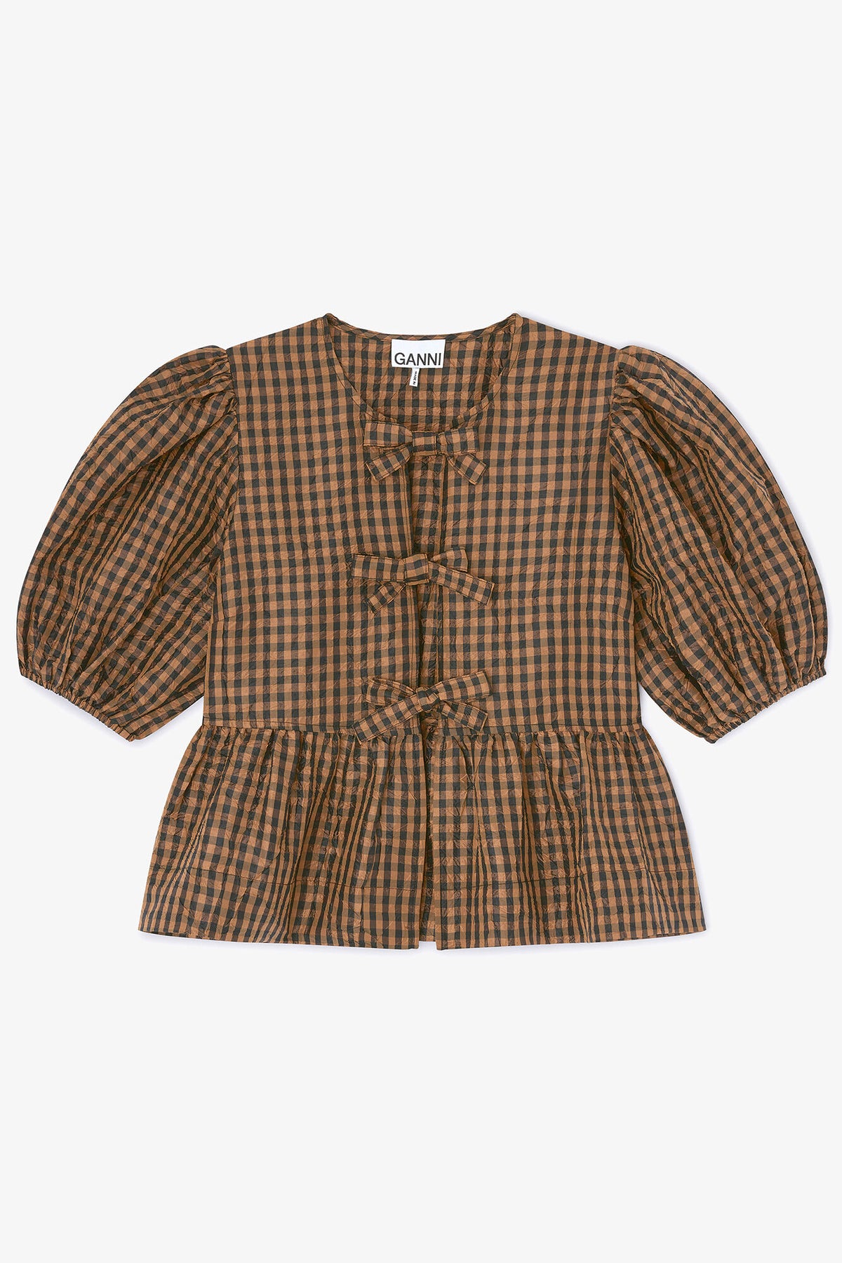 Crinkled Check Blouse