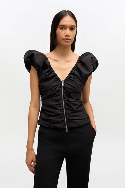 Black Ruched Top