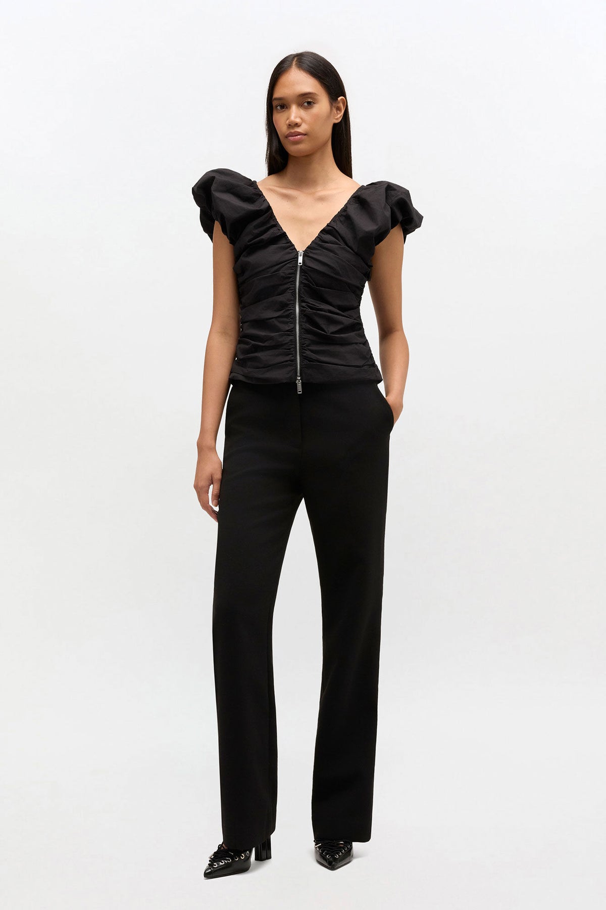 Black Ruched Top