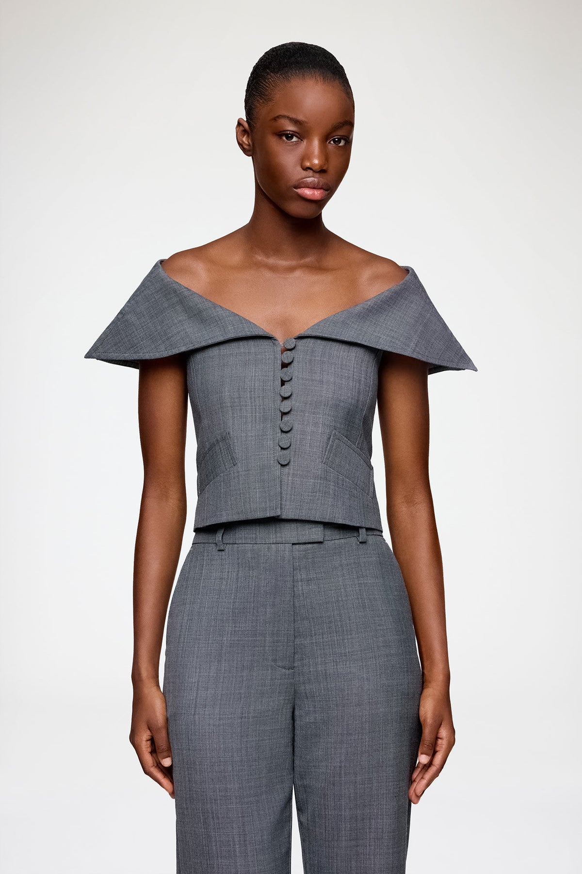 Vest in Grey Wool Melange