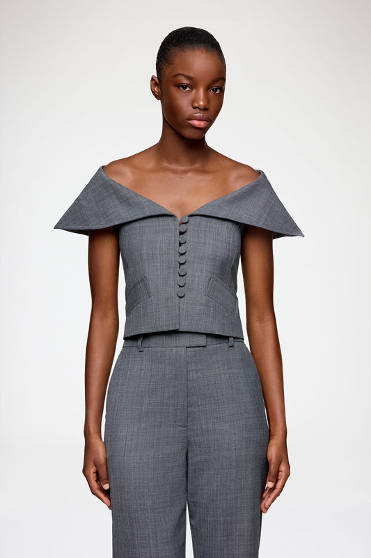 Vest in Grey Wool Melange