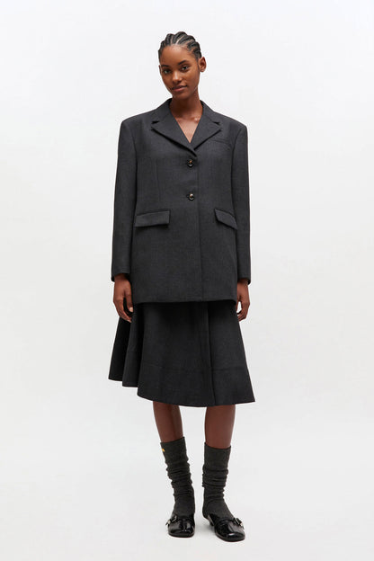 Grey Wool Suiting Blazer
