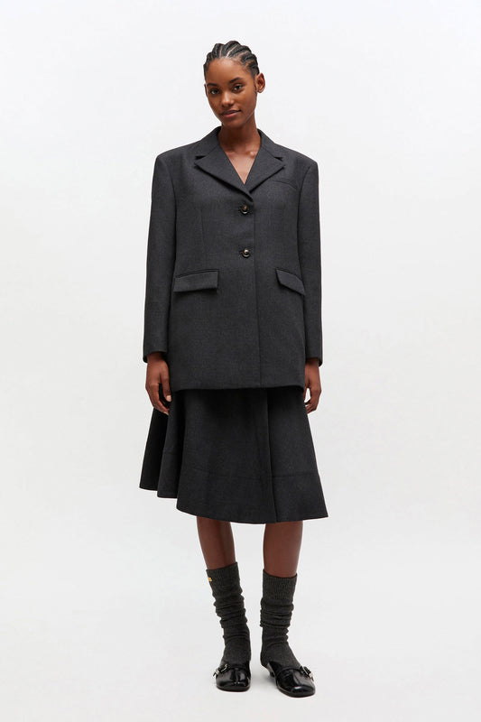 Grey Wool Suiting Blazer
