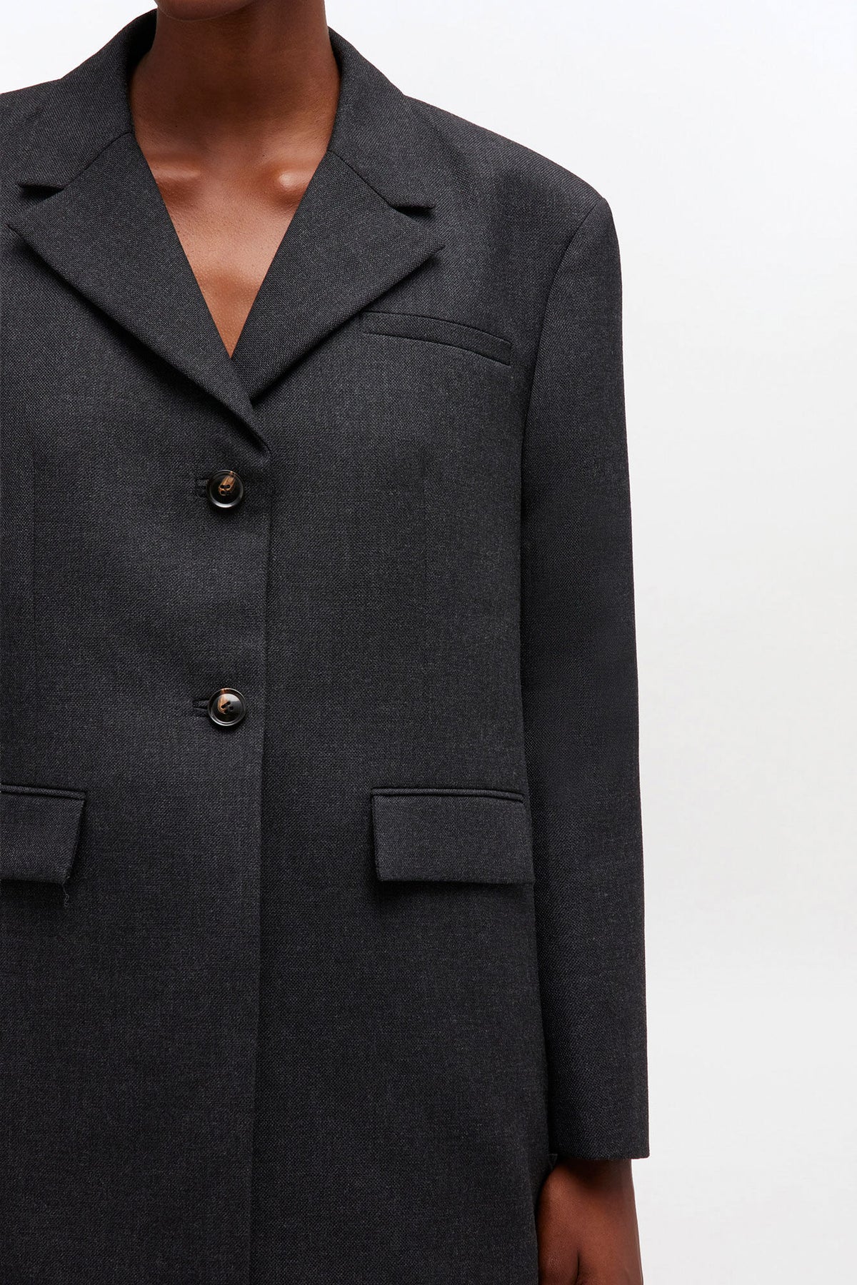 Grey Wool Suiting Blazer