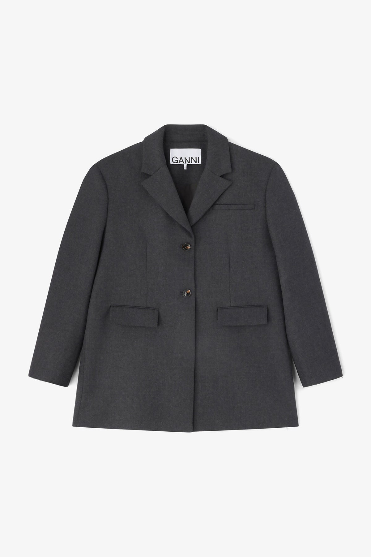 Grey Wool Suiting Blazer