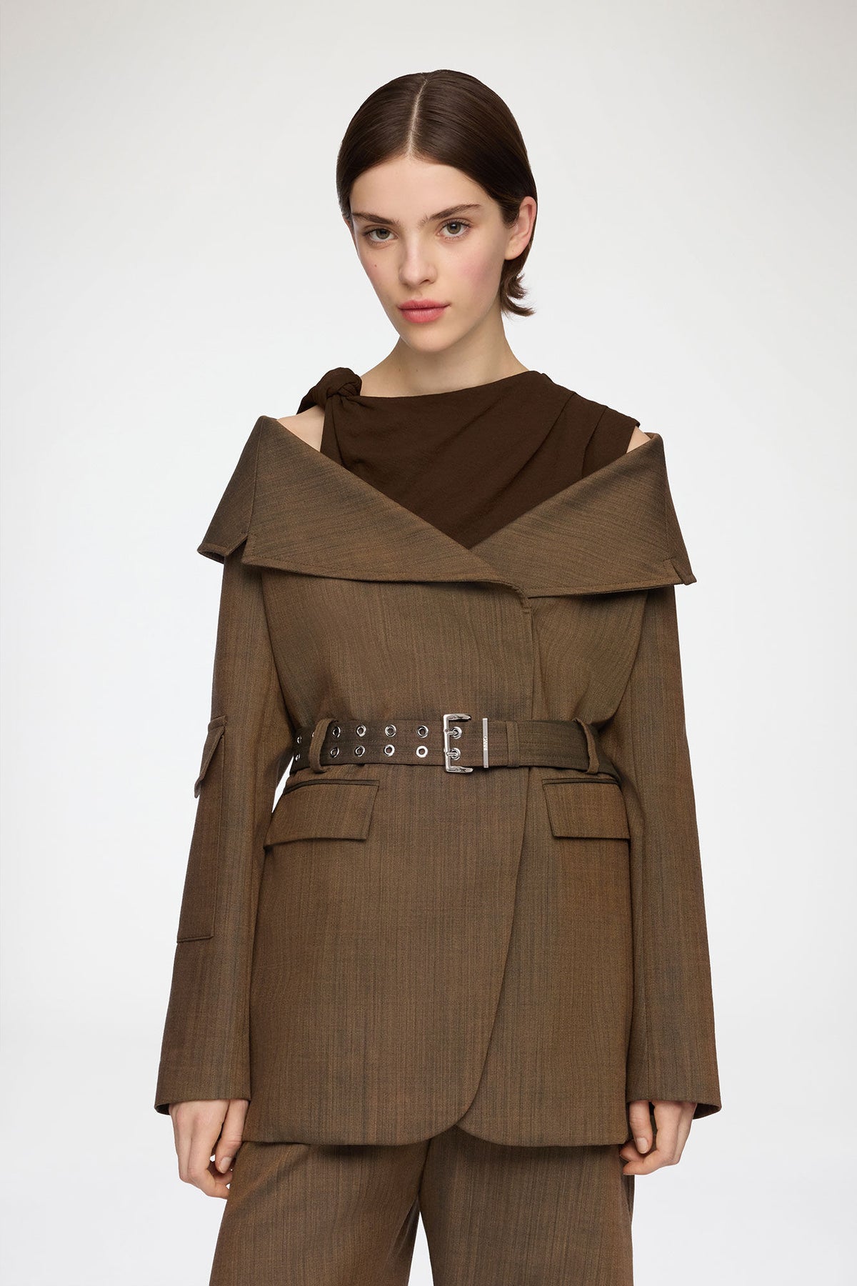 Blazer in Brown Wool Melange