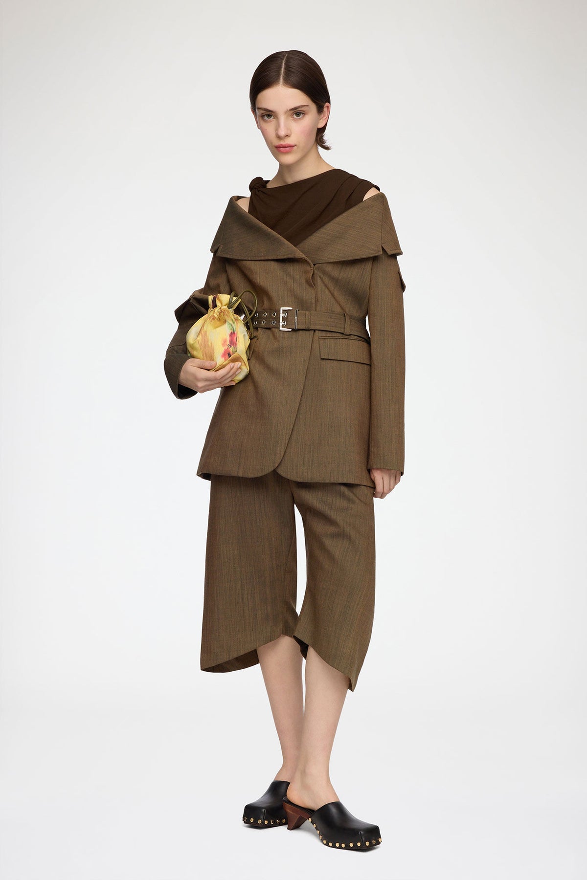 Blazer in Brown Wool Melange