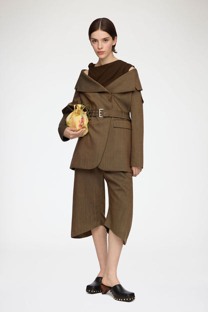 Blazer in Brown Wool Melange