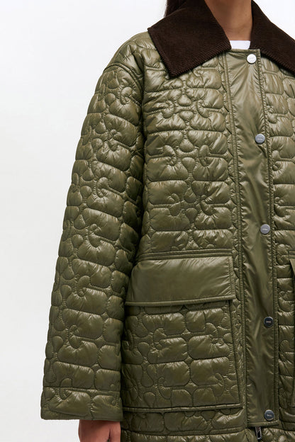 Shiny Quilt Midi Jacket