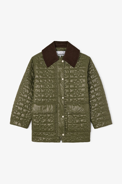 Shiny Quilt Midi Jacket