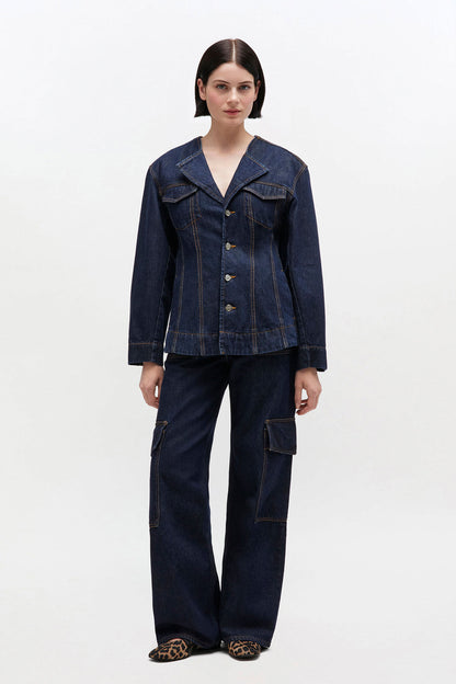 Dark Rinse Denim Blazer