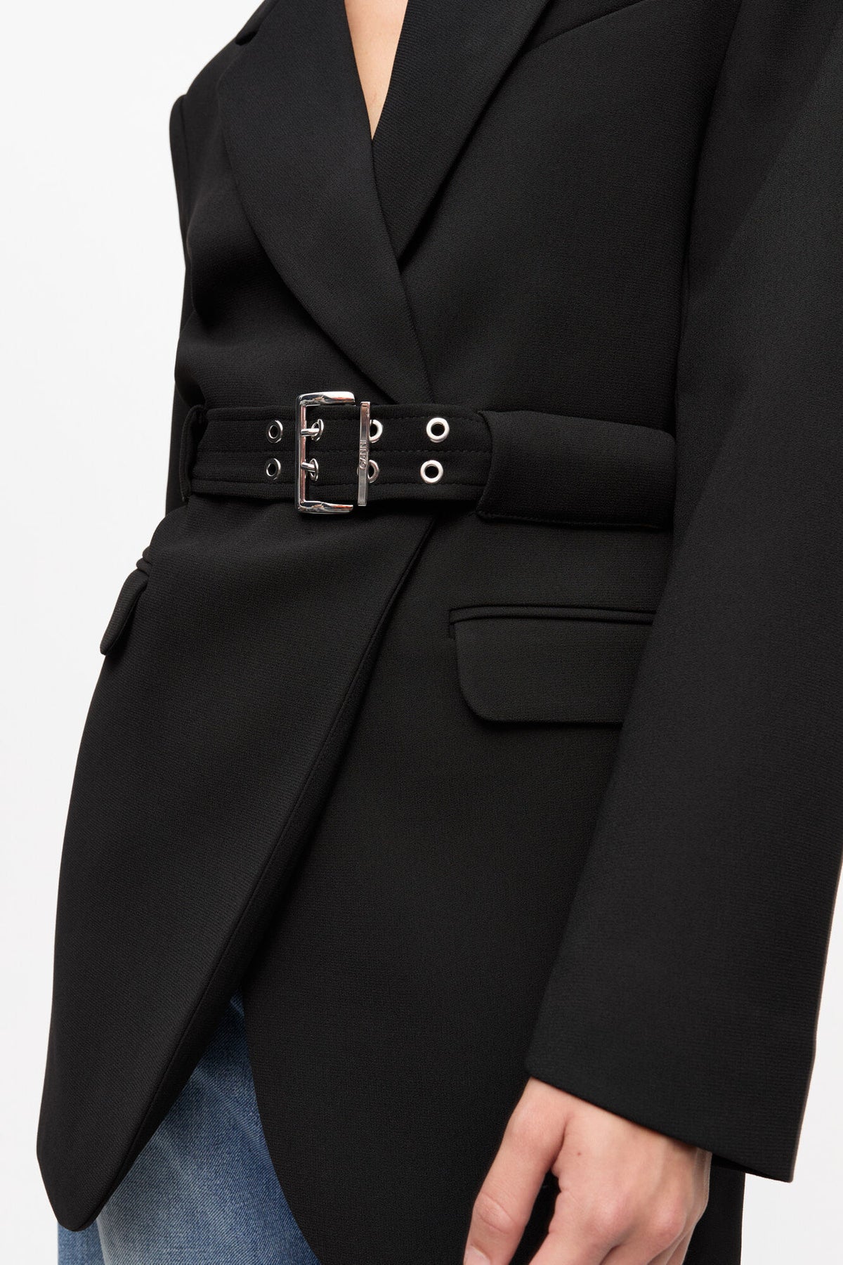 Black Bonded Crepe Blazer