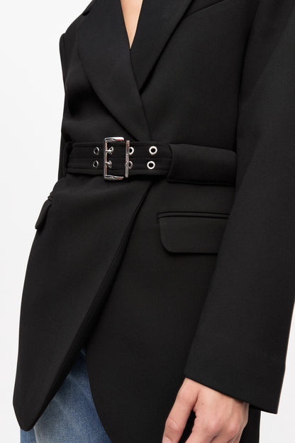 Black Bonded Crepe Blazer
