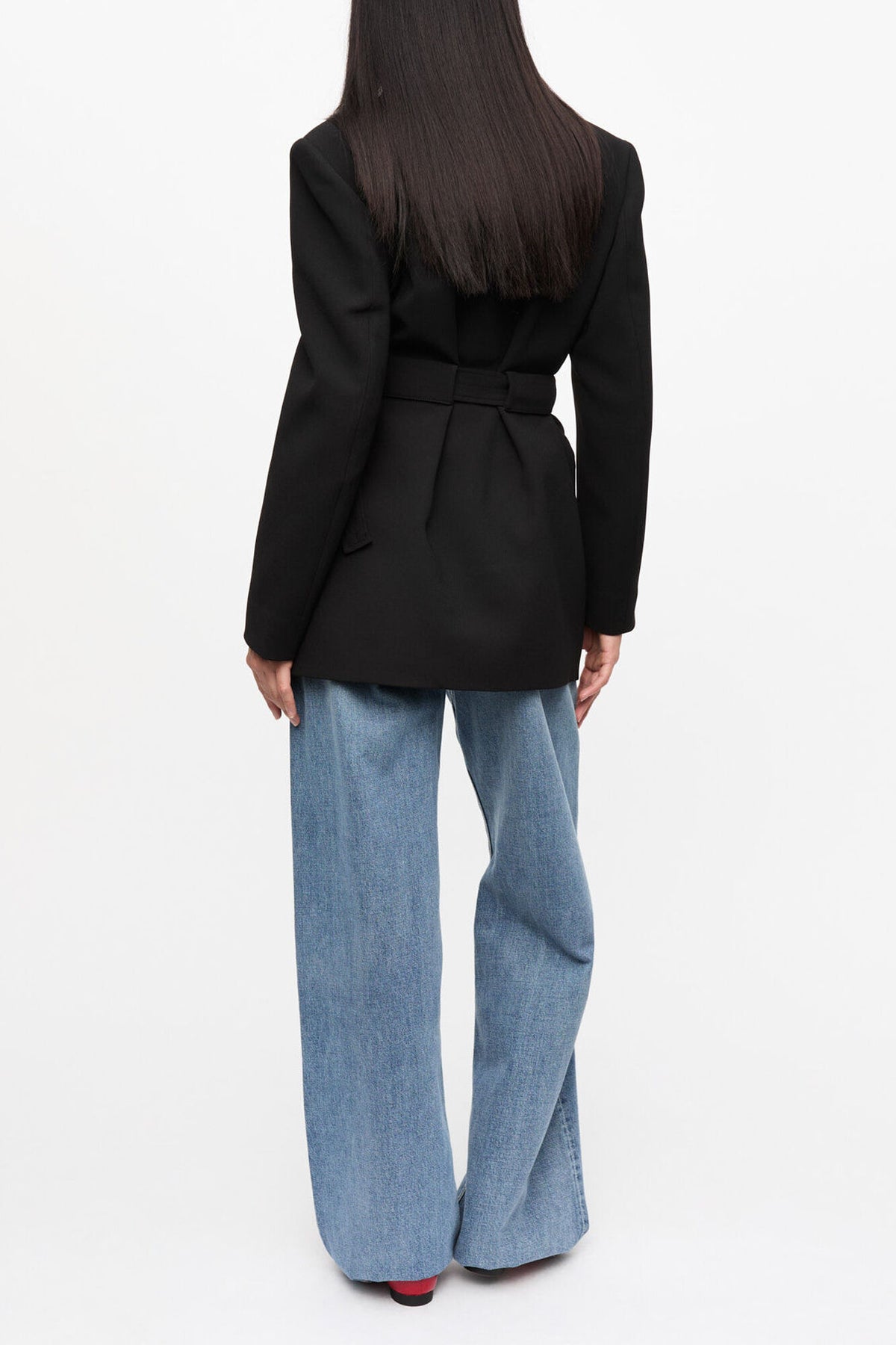 Black Bonded Crepe Blazer