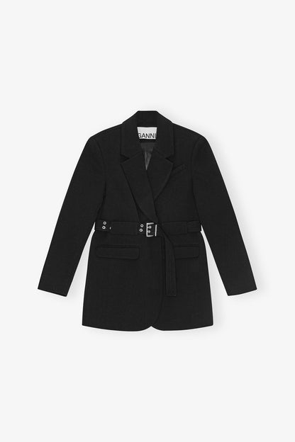 Black Bonded Crepe Blazer