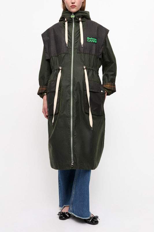 GANNI x Barbour Waxed Parka Jacket