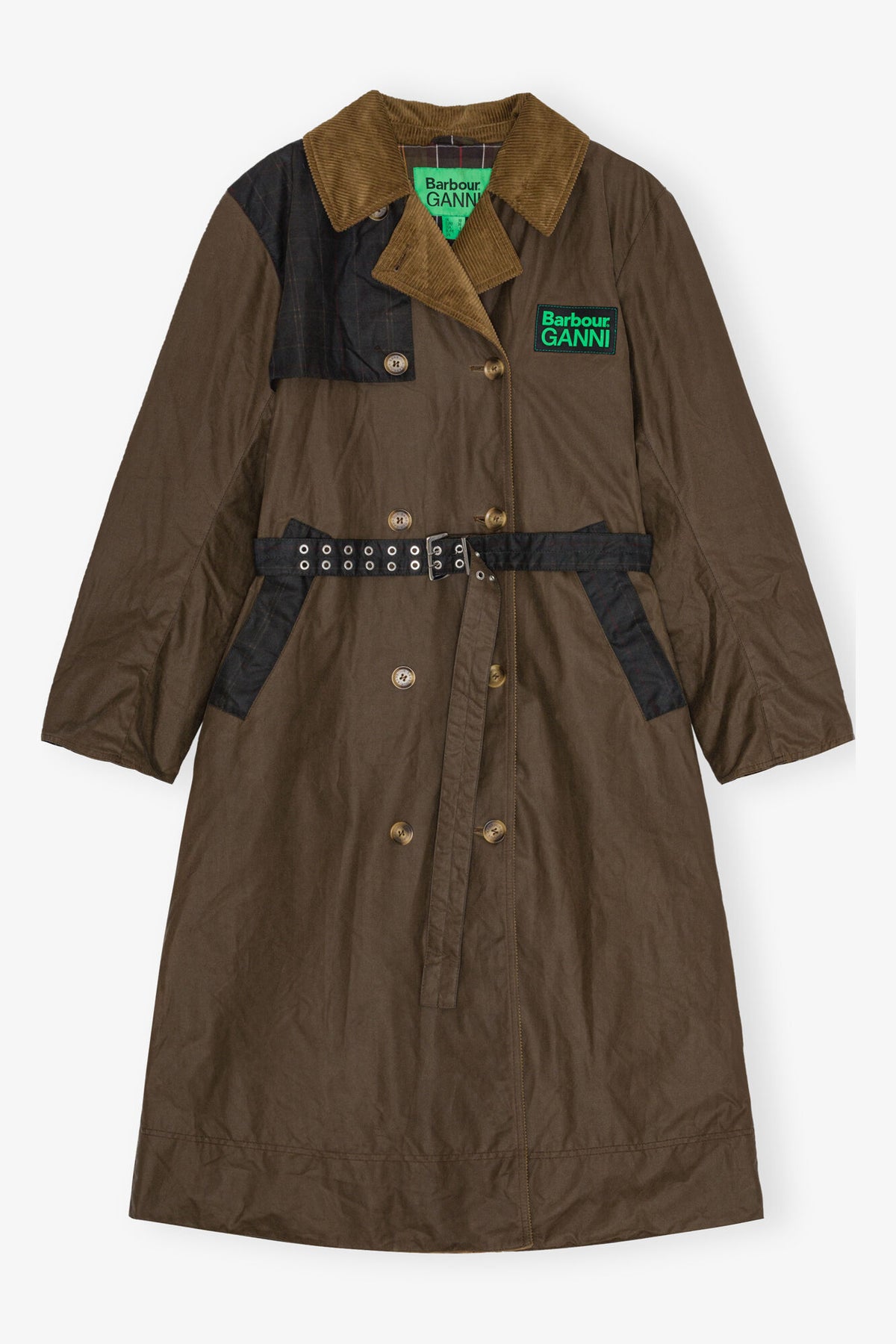 GANNI x Barbour Waxed Trench Coat