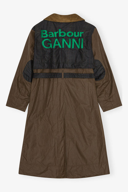 GANNI x Barbour Waxed Trench Coat