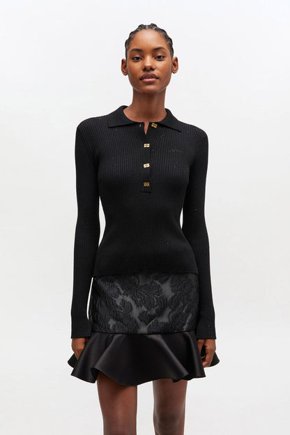 Fine Sequin Knitted Polo
